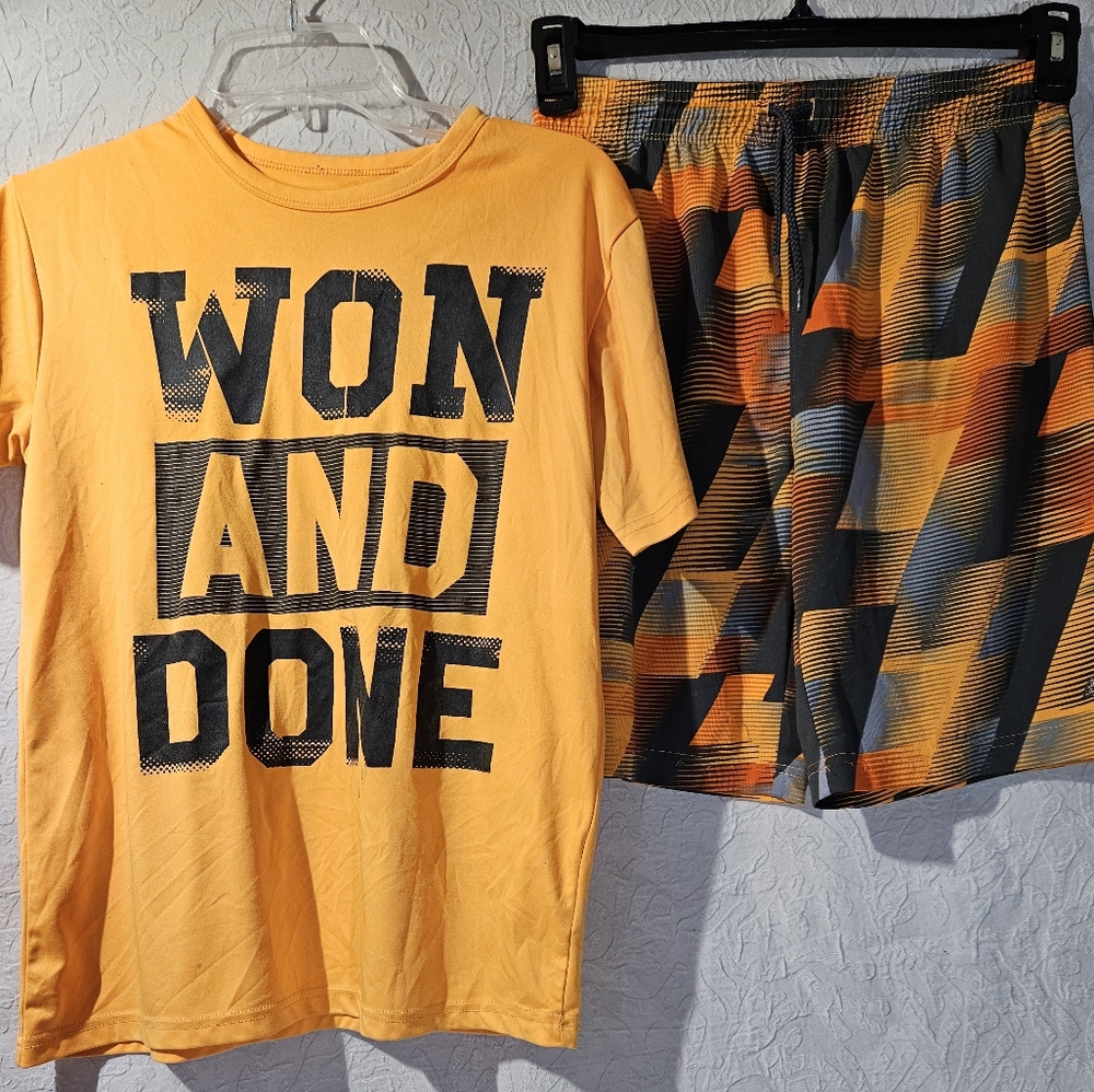 Boys Orange Gray Place Sport Set